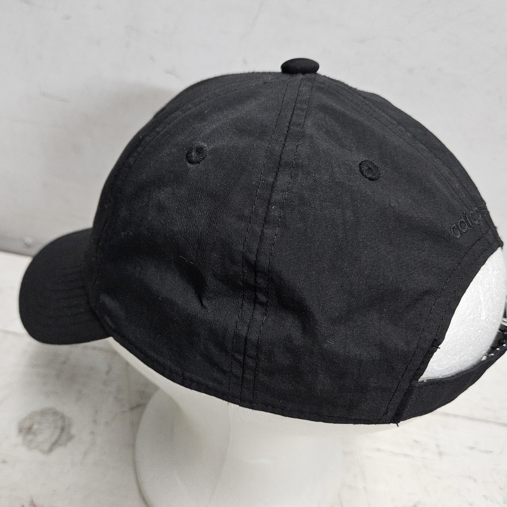 Adidas Originals ladies black/white trefoil embroidered strapback hat one size - Picture 4 of 7